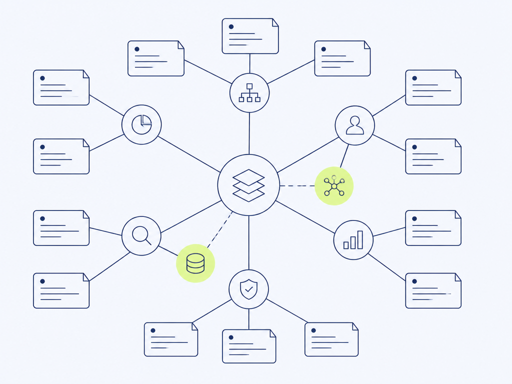 Minh họa mạng lưới note được kết nối bằng các node và link